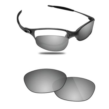 Imagem de Fiskr Lentes polarizadas de substituição compatíveis com óculos de sol Oakley Juliet, resistente a impactos e ajuste perfeito - prata metálica