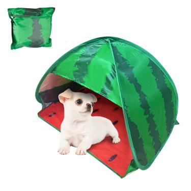 Imagem de HACRAHO Tenda De Praia Para Cães, Abrigo Solar, 1 Pacote, Portátil Melancia, Proteção Automática Pop-Up Gatos, Mini Animais Estimação, Ambientes Internos E Externos, M