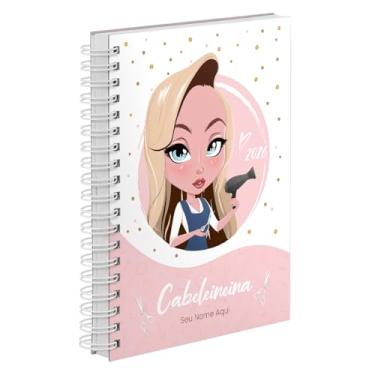 Imagem de Agenda Comercial 2026 Personalizada Capa Dura Cabeleireira Loira Cores (Rosa)