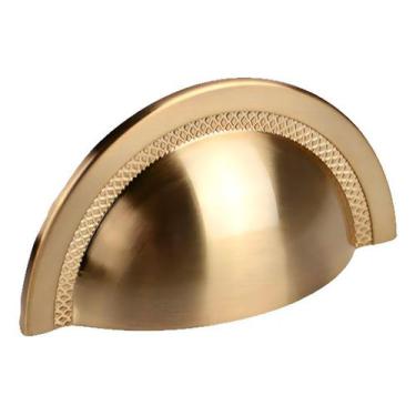 Imagem de Puxador De Gaveta Concha Sobrepor Zen Shell Gold Escovado 48