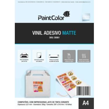Imagem de Vinil Adesivo Matte para Jato de Tinta 200g A4 - 10 Folhas - nanoserie