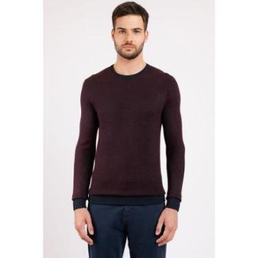 Imagem de Tricot Manga Longa Viscose Dots Marinho Com Vinho-Masculino