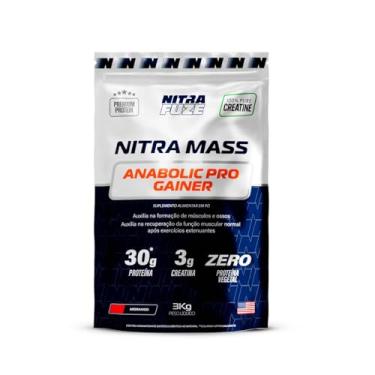Imagem de NitraMass NitraFuze | Hipercalórico – Proteína Creatina, glicina, treonina e Waxy Maize para Ganho de Massa Muscular | Energia Sustentada e Recuperação (3kg - 19 doses) (3kg - 19 doses, Morango)