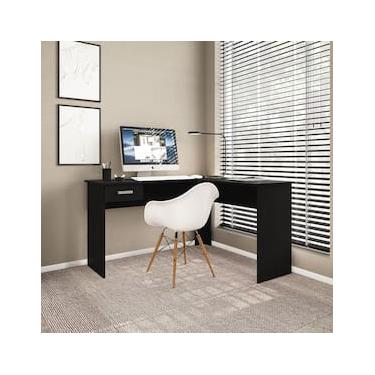 Imagem de Escrivaninha de Canto Politorno Fênix Formato L 1 Gaveta MDP Pintura UV Espaçosa e Funcional