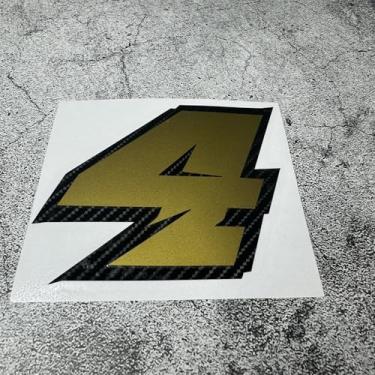 Imagem de Número de corrida de fibra de carbono adesivos de carro algarismos arábicos 012345679 fita para capacete de tanque de combustível do corpo do motor de motocross (4, altura 10 cm)