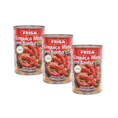 Imagem de Kit 3 LINGUICA MISTA EM BANHA 400g FRISA