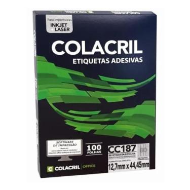 Imagem de Etiqueta colacril carta cc187 12,7 x 44,45 c/ 100 fls - 80 etiq. p/ fo