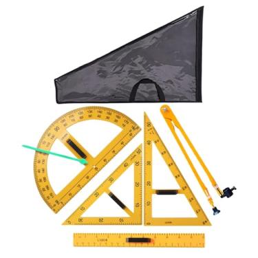 Imagem de Llazsybz Conjunto de Réguas Geométricas Matemáticas com Bolsa de Armazenamento, Grande Ferramenta de Desenho Digital de Geometria Matemática para Professores, 5 unidades