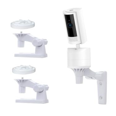 Imagem de Suporte de parede compatível com câmera interna, suporte de parede ajustável para uso interno/externo para obter a melhor visualização, rotação de 180 graus, branco (pacote com 2)