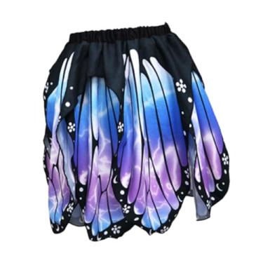 Imagem de LCSVCCXA Fantasia Infantil Saia Acessórios Cosplay Meninas Roupa Casual Festa Cintura Elástica Saia Dança, Violeta Azul