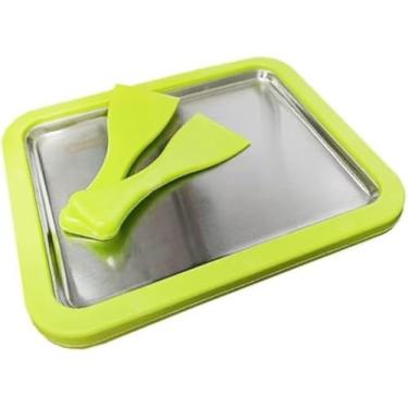 Imagem de Máquina de Fazer Sorvete de Iogurte Em Rolo Sem Fio Com 2 Espatulas Para Criança