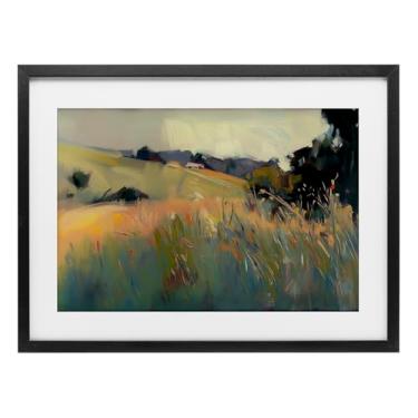 Imagem de Stupell Industries Impressão emoldurada em preto moderno e tranquilo design sob vidro por Elara Yasna, 43 x 58 cm