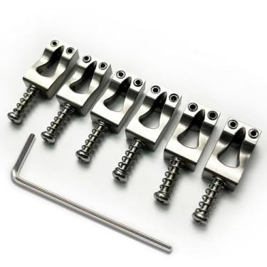 Imagem de OVSAL Ponte De Guitarra Elétrica Liga Titânio 10,8 Mm Para Fender Strat Stratocaster Tele Telecaster Tremolo 6 Cordas (Em Formato N)