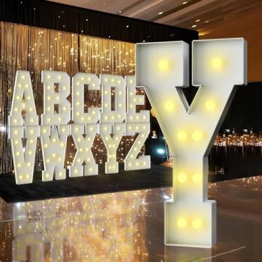 Imagem de Letreiro iluminado de 9,5 m, letreiro com 90 cm de altura, grande placa de LED para festas, decorações de aniversário, formatura, formatura, chá de bebê (letra Y)