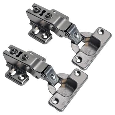 Imagem de Kit 2 Dobradiças 35Mm Reta Pistão Amortecedor Calço Slide On