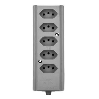 Imagem de Tomada Barra Quíntupla 20A 2 P+T Cinza Interneed