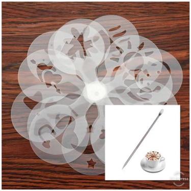 Imagem de Barista 16 Moldes Para Decorar Café+puxar Flor Agulha Decafe