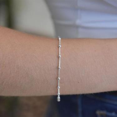 Imagem de Pulseira Bolinha Veneziana Banhada A Prata 925 Antialérgico - Papillon