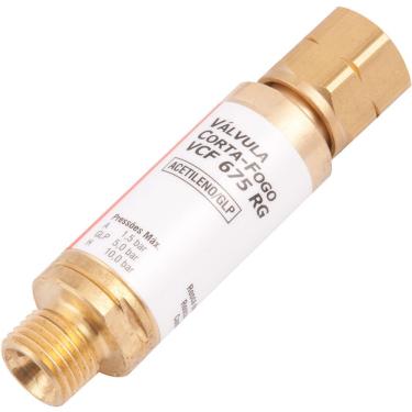Imagem de Válvula Corta Fogo Acetileno Para Regulador Vcf675rg Vonder