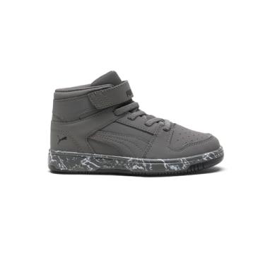 Imagem de PUMA Tênis unissex infantil Rebound Layup Mid Hook and Loop, Cinza escuro - preto Ss25, 13 Little Kid