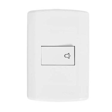 Imagem de Pulsador para Campainha com Placa 4x2 Pluzi Pluzie, Branco