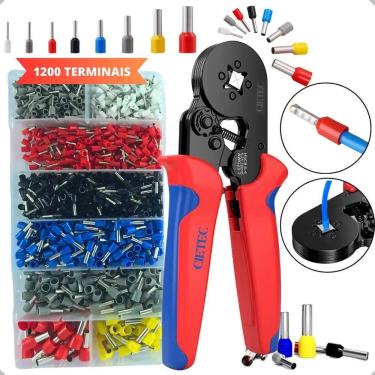 Imagem de 2X Alicate Crimpar Prensa Terminais 1200 Ilhós Tubular Ciete