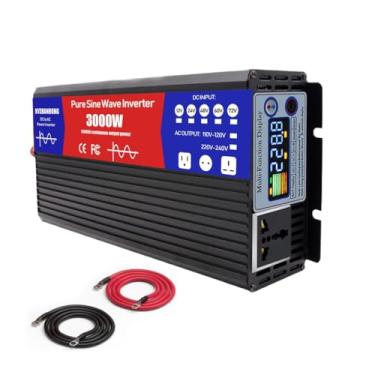 Imagem de Inversor de Potência 3000W 12V 24V 48V 60V 72V DC para 230V AC Conversor Onda Senoidal Pura com Ecrã LCD para Autocaravana Caminhão Camping 72V para 230V,24v to 230v 50hz
