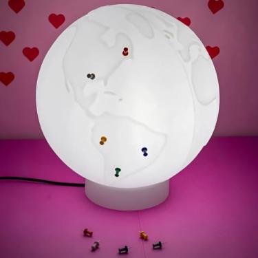 Imagem de Luminária Globo Terrestre Great Travel c/Pins - Mapa Mundi Iluminado - Presente para Viajantes - LED - BIVOLT -Decoração Interativa e Criativa