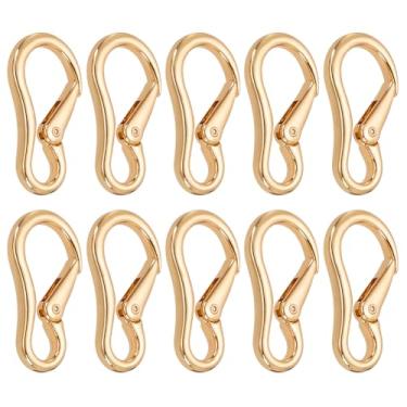Imagem de arricraft 10 ganchos de mola de 5 cm, clipes de mosquetão dourados resistentes, conector de corda de metal para academia em casa, viagens ao ar livre, balanço, caminhadas, acampamento