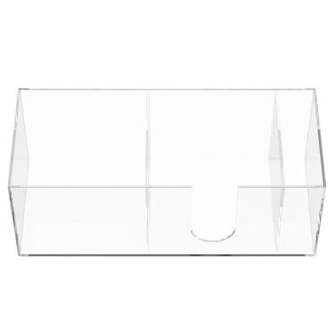 Imagem de Porta-copos caixa de armazenamento acrílico cafeteria acessórios e organizador 3 grades design multifuncional para despensa de escritório (cor transparente)