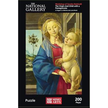 Imagem de Botticeli, quebra cabeça 200 peças, A Virgem e o Menino, National Gallery, Mimo brinquedos