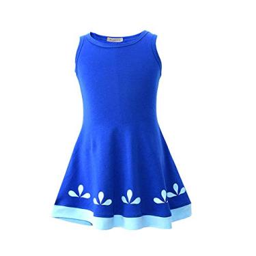 Imagem de Waruila Trolls Fantasia Trolls Poppy Cosplay Halloween Roupas Crianças Fantasia Fantasia Vestido Trolls para Meninas Ninhadas (Azul, 4-5)