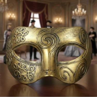 Imagem de Máscaras Fantasia Gladiador Romano Baile Carnaval Festas Eventos Cor Ouro