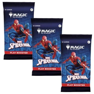 Imagem de Kit 3 Play Booster Magic Homem Aranha MTG