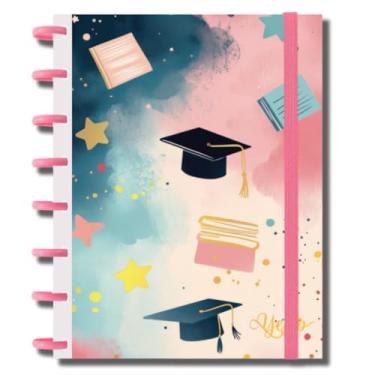 Imagem de Caderno Capa Dura Feminina Com Discos 80 Folhas Pautadas De Tamanho A4 27,5 * 20 CM (Formatura)