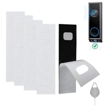 Imagem de Pacote com 5 fitas adesivas para montagem de campainha compatível com Eufy Security Video Doorbell E340, sem perfuração, 1 pacote de pino de campainha, kits de campainha de porta de apartamento