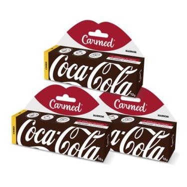 Imagem de Kit 3 Und Hidratante Labial Carmed Coca-Cola Marrom 10g - Cimed