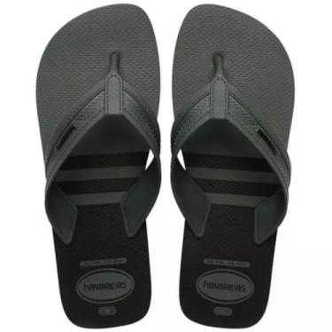 Imagem de Havaianas City Basic, Chinelo Masculino Esportivo, Preto e Cinza, Design Moderno com Tiras Bicolor (Verde Olive, BR, Adulto, Faixa Numérico, M, 45, 46)