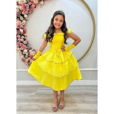 Imagem de Fantasia Infantil Princesa Bela e a Fera com Luvas para Festas - Taman