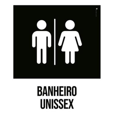 Imagem de Kit 3 Placas Sinalização - Banheiro Unissex Desenho