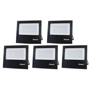 Imagem de Refletor Led Avant 100W 3000K Bivolt Preto 5 Unidades