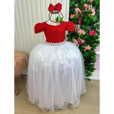 Imagem de Vestido Dama de Honra Vermelho Longo para Crianças - Fabuloso Ateliê, 