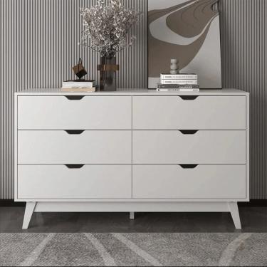 Imagem de Cômoda 6 Gavetas Tecno Mobili CM8044,  Branco 136 cm