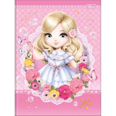 Imagem de Tilibra - Caderno Brochura Capa Dura Universitário Jolie 80 Folhas - Jolie Loira Fundo Rosa