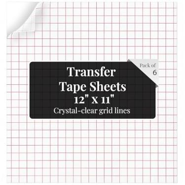 Imagem de Fita de transferência para vinil: 6X, 30,5 cm x 28 cm fita de transferência para máquina de corte para vinil. Um item essencial para acessórios e suprimentos de máquina de corte. Folhas transparentes