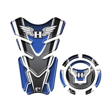 Imagem de kit Adesivo Protetor DE Tanque E Bocal Honda CG Titan azul - Teu Adesi