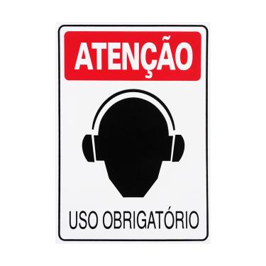 Imagem de Placa De Sinalização Atenção Abafador Auricular Uso Obrigatório 20x30 Acesso - S-203 F9e