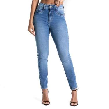 Imagem de Calça Jeans Feminina Sawary Push Up Azul Escuro, Azul, 44