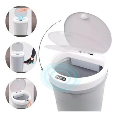 Imagem de Lixeira Tampa Automática C/ Sensor Banheiro Cozinha Tampa Eletronica A