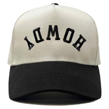 Imagem de Chapéu de caminhoneiro Funky Junque Howdy Two Tone Vintage Preto/Bege